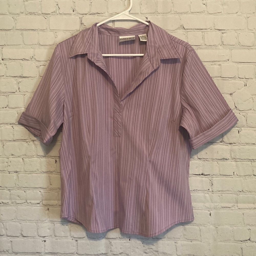 Fashion bug size XL woman’s purple striped shirt